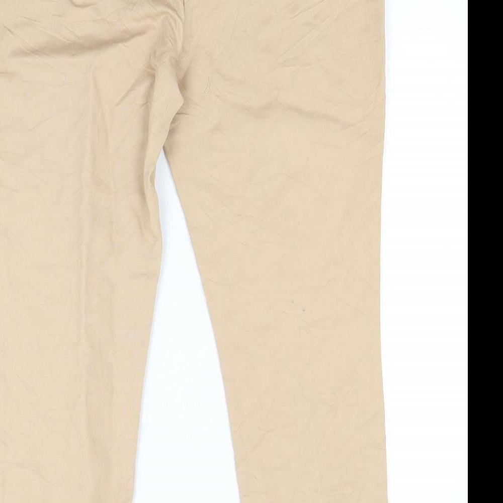 George Womens Beige Trousers Size 14 L25 in