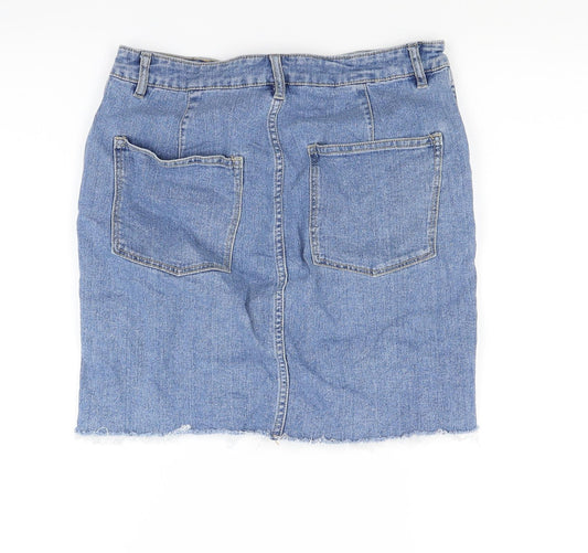 New Look Womens Blue Denim A-Line Skirt Size 12