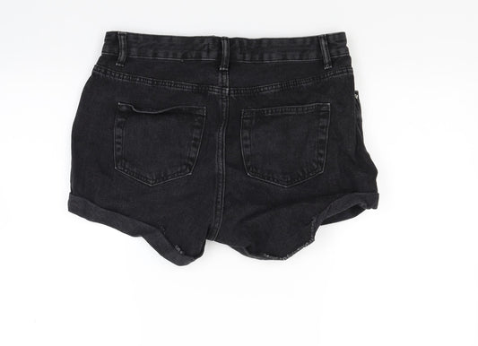 Primark Womens Black  Denim Cut-Off Shorts Size 12