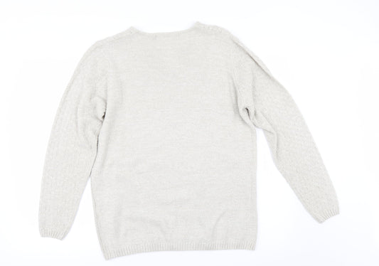 EWM Womens Beige Pullover Jumper Size M