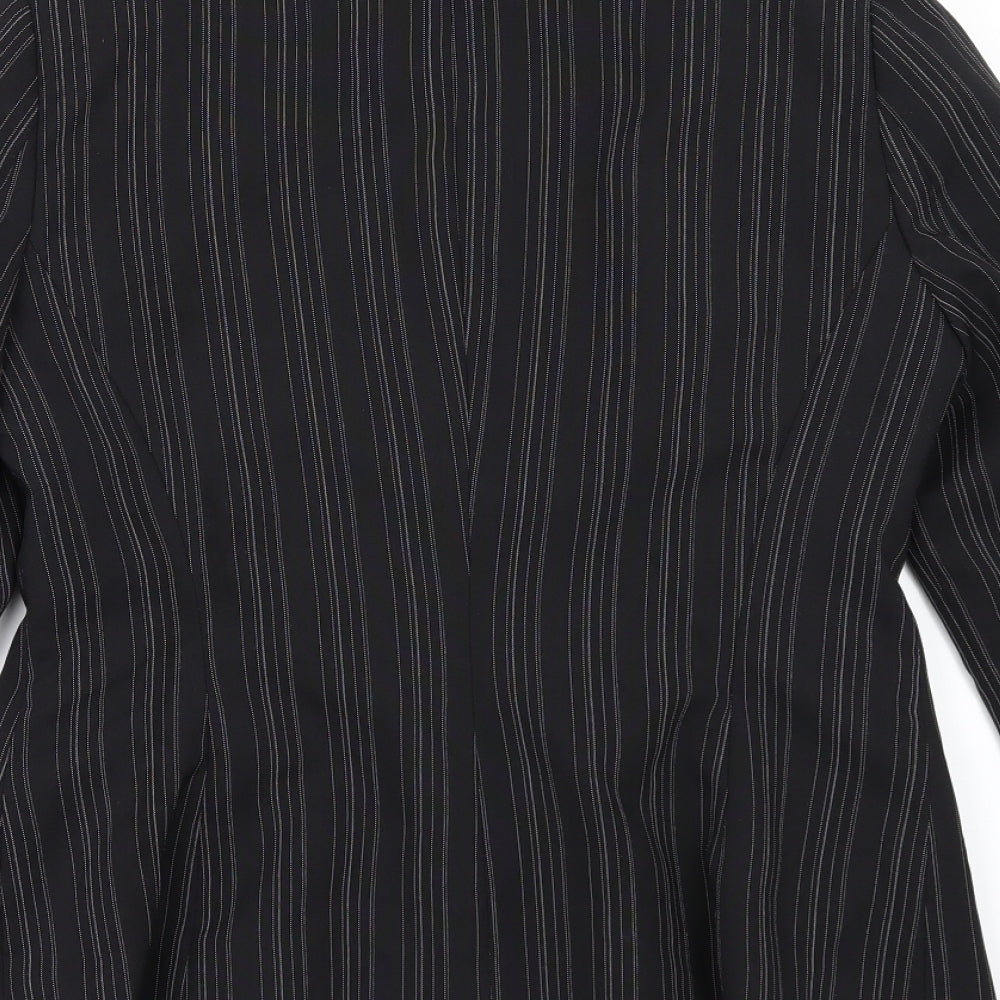Select Womens Black Striped  Jacket Suit Jacket Size 12