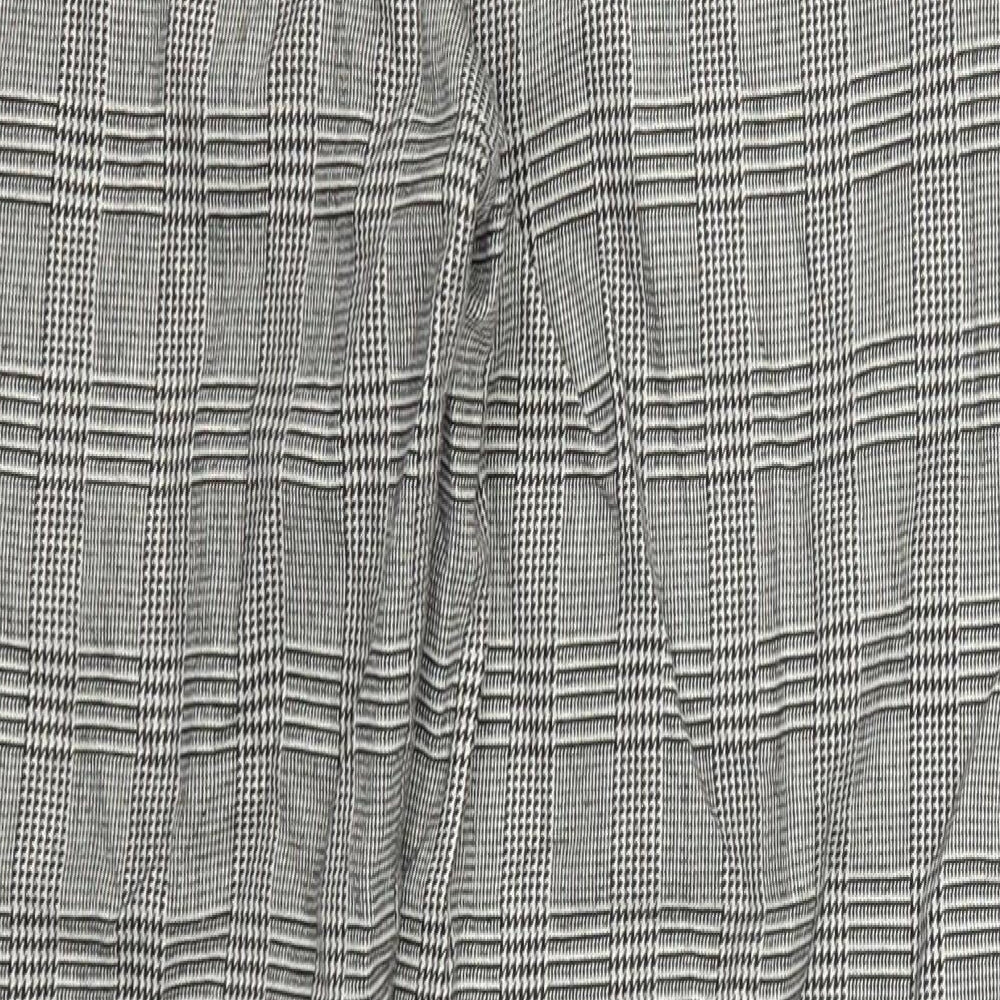 TU Womens Grey Houndstooth Trousers Size 14 L27 in