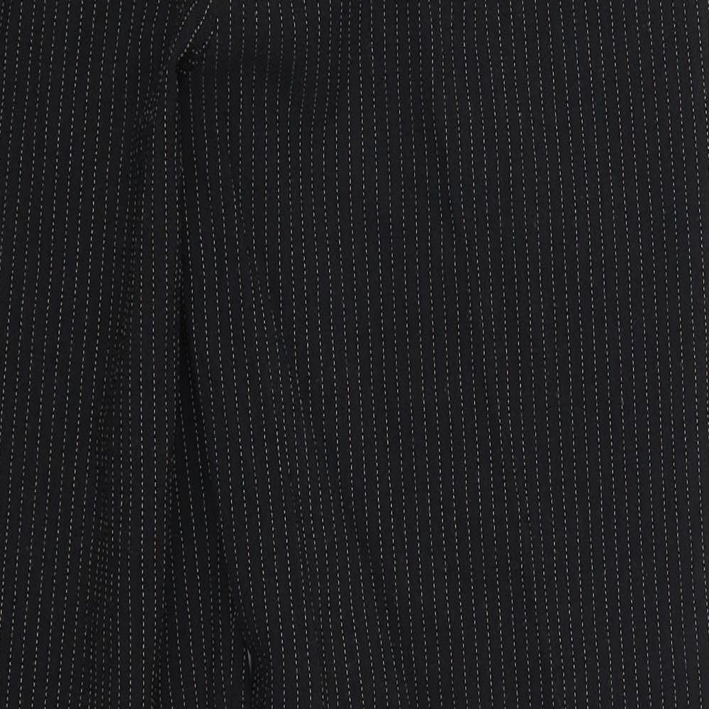 Preworn Womens Black Striped Trousers Size 30 in L29 in