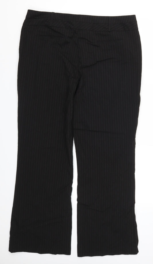 George Womens Black Striped Trousers Size 18 L30 in