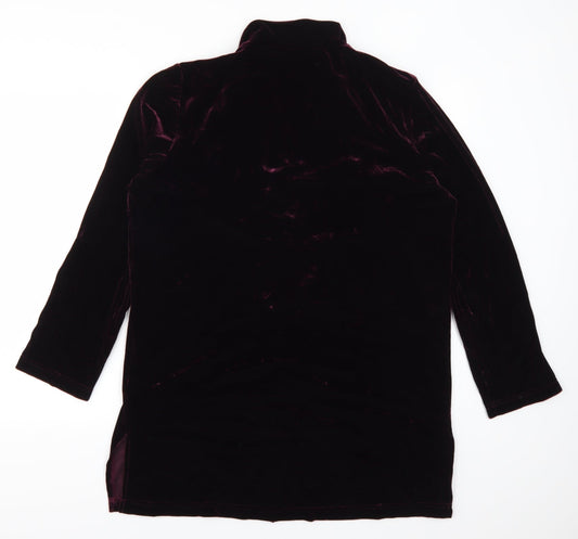 EWM Womens Purple Basic Button-Up Size 16