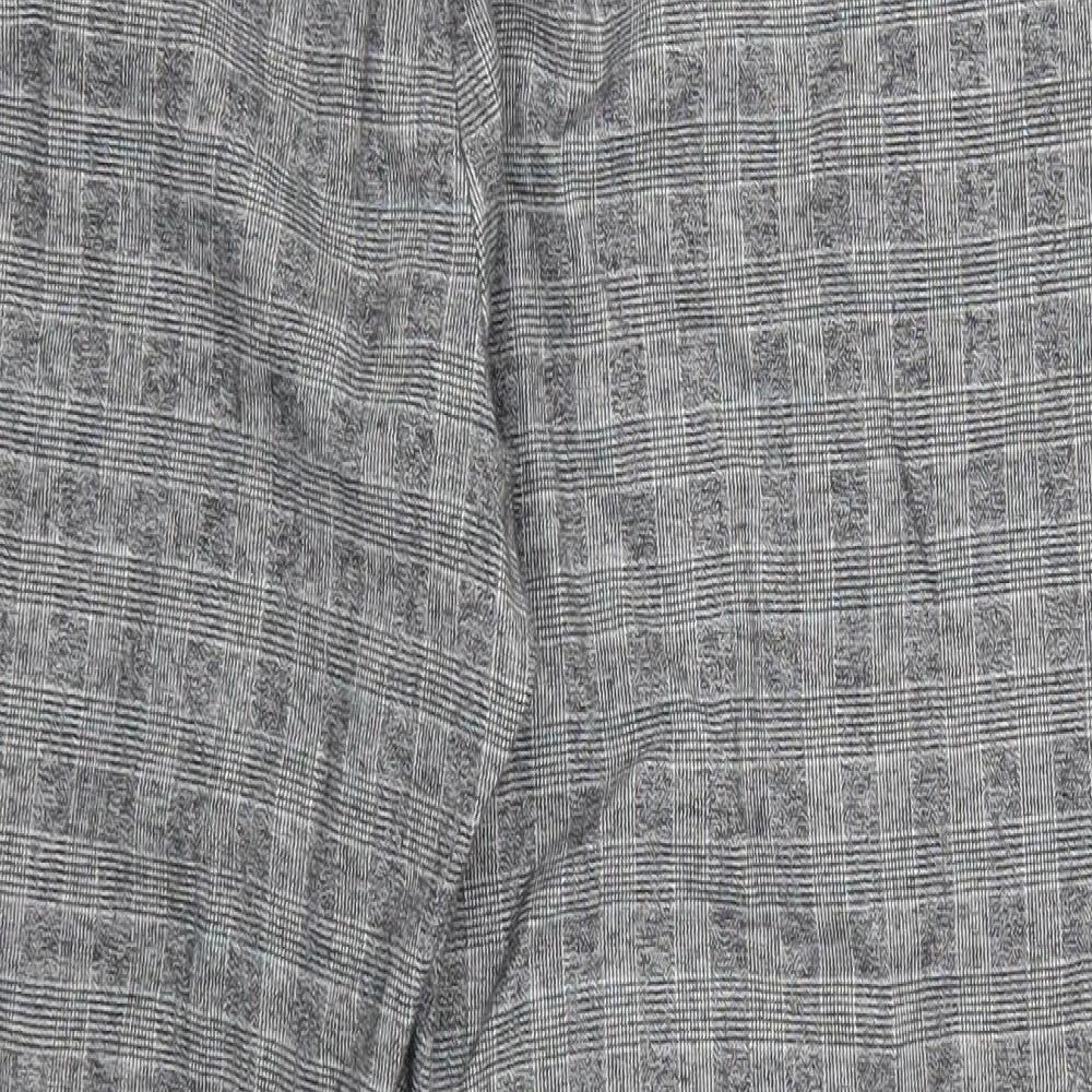 TU Womens Grey Check Trousers Size 14 L23.5 in