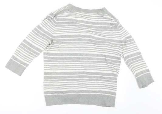 Gap Womens Grey Striped Cardigan Jumper Size XL