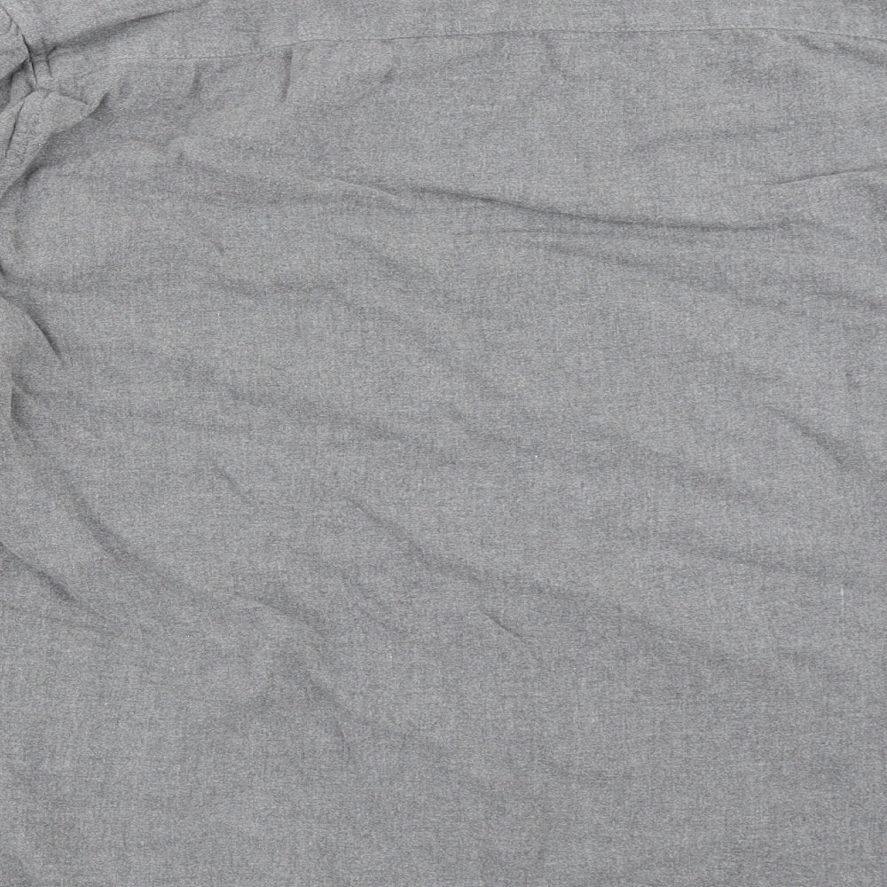 Mens UK Size M Easy Grey Button-Up Long Sleeve Casual Shirt