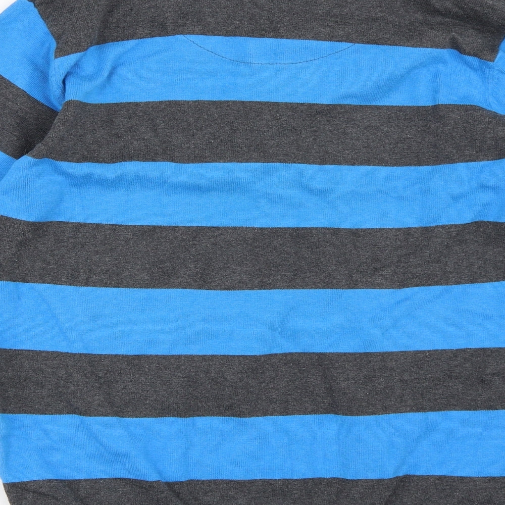 Cedar Wood State Mens Blue Striped Pullover Jumper Size L