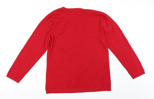 Frank Saul Womens Red Pullover Jumper Size L