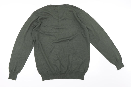 Greenwoods Mens Green Pullover Jumper Size M