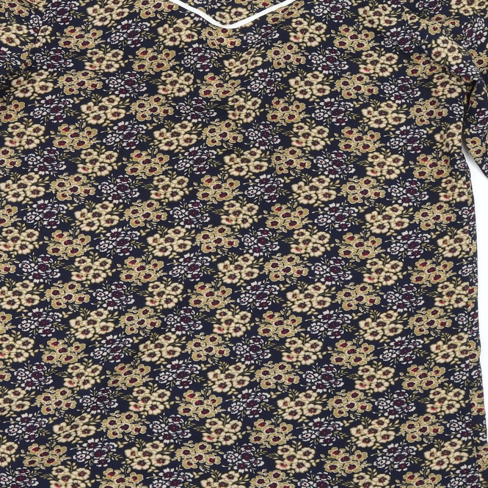 Boohoo Womens Blue Floral Shirt Dress Size 10