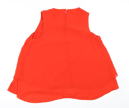 George Womens Red Basic Blouse Size 12