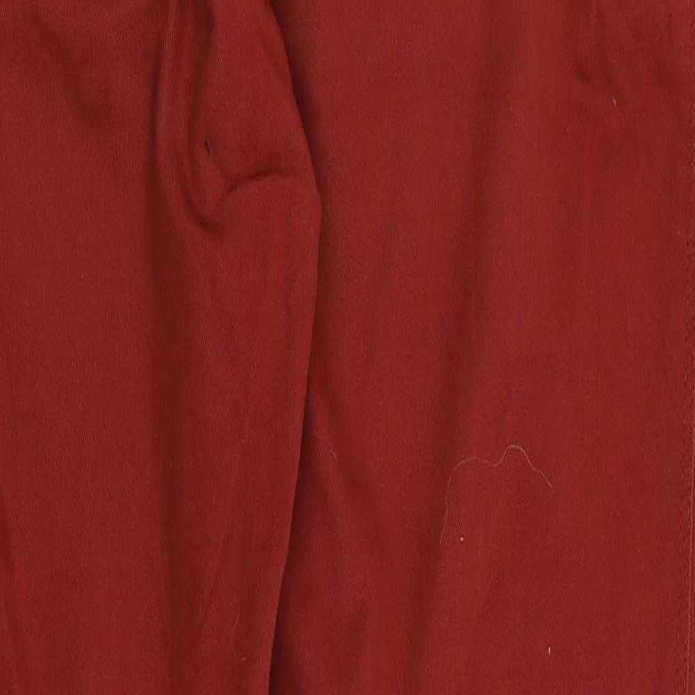 M&S Womens Red Denim Straight Jeans Size 12 L30 in