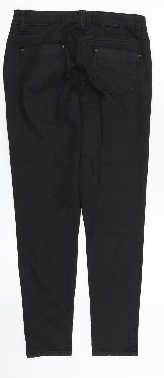 Debenhams Womens Black  Denim Straight Jeans Size 10 L27 in