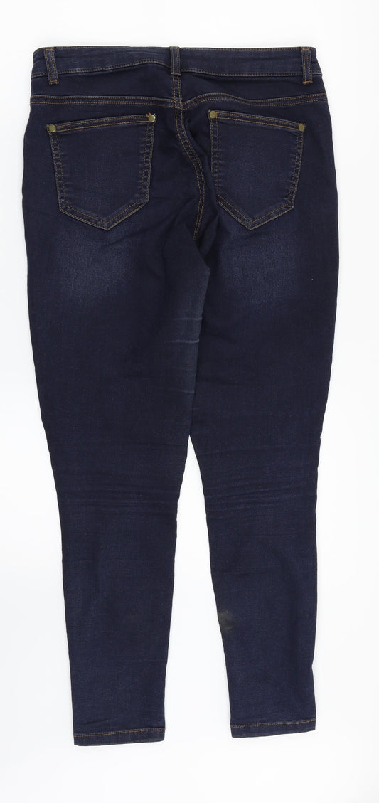 Miss Selfridge Womens Blue  Denim Straight Jeans Size 10 L29 in