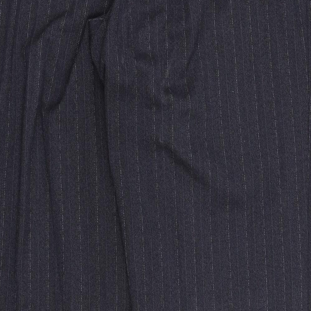 Debenhams Womens Grey Striped Dress Pants Trousers Size 14 L30 in
