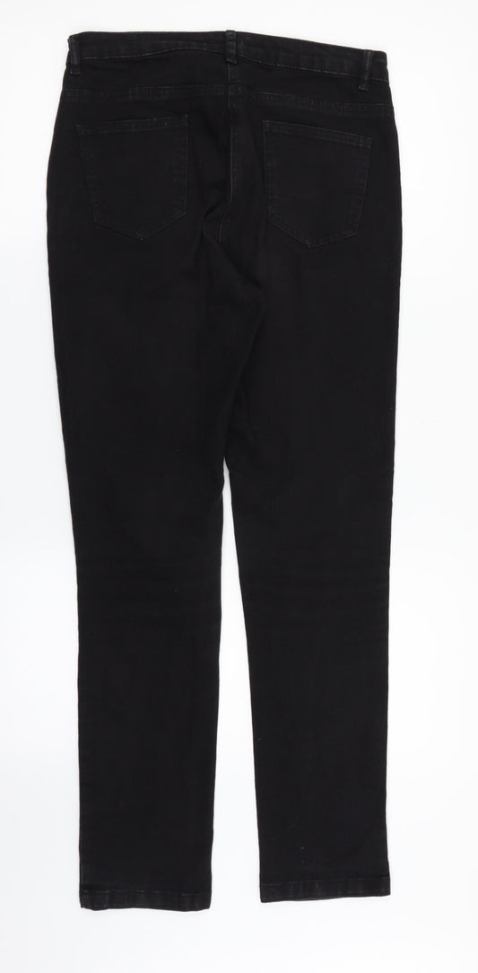 Matalan Womens Black  Denim Straight Jeans Size 10 L31 in