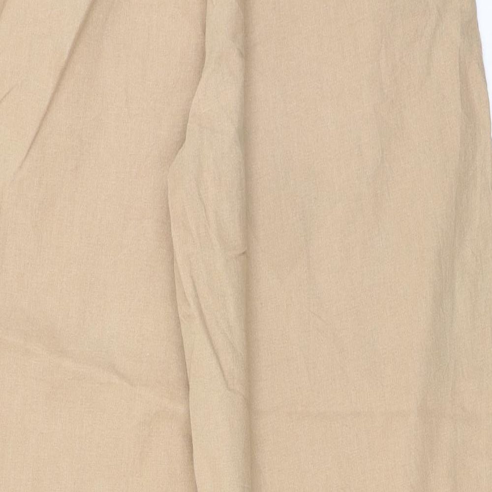 Womens UK Size L Preworn Regular Fit Cropped Beige Trousers