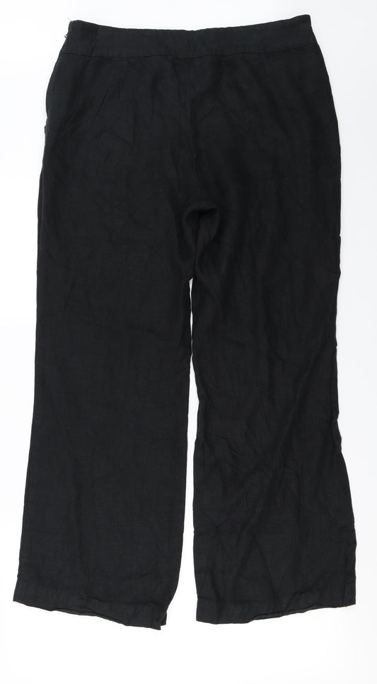 Per Una Womens Black Trousers Size 14 L27 in