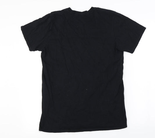 Womens UK Size M Gildan Black Basic T-Shirt