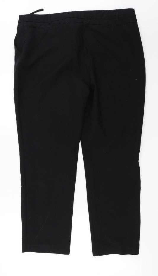 Womens UK Size 18 Peacocks Regular Fit Black Trousers