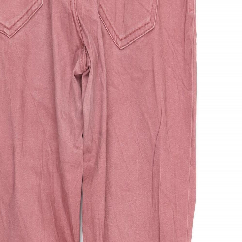Womens UK Size 10 Up Fashion Regular Fit Pink Trousers