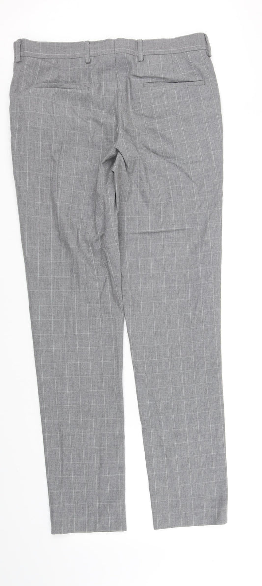 River Island Womens Green Check Trousers L34 in