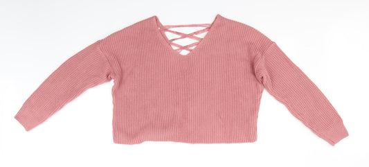 Miss Selfridge Womens Pink Pullover Jumper Size 10