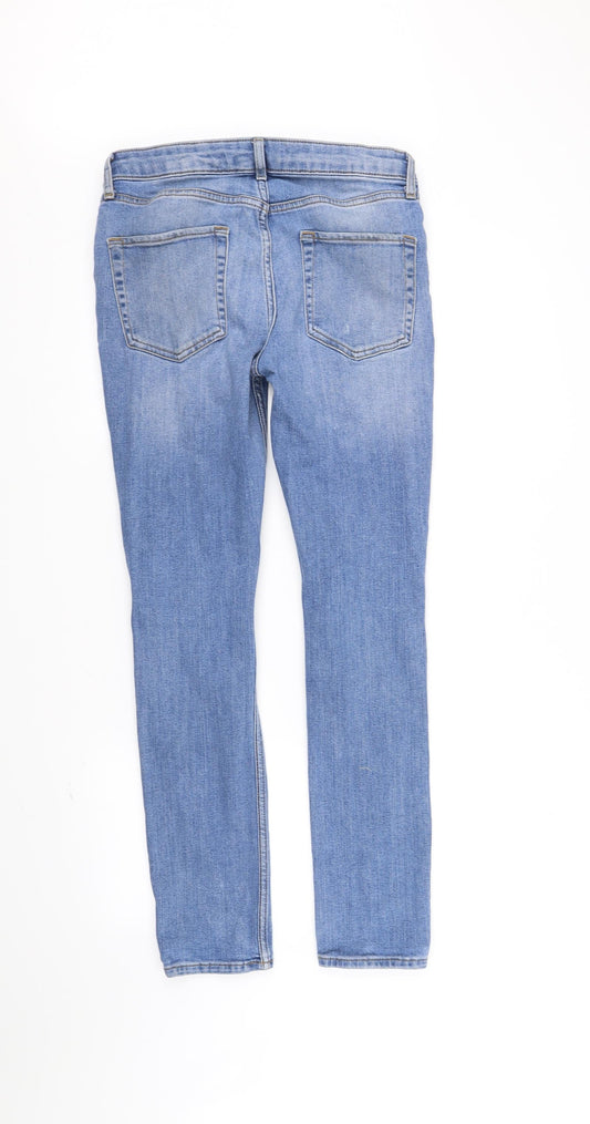 Mens UK Size M Topman Regular Fit Straight Blue Jeans