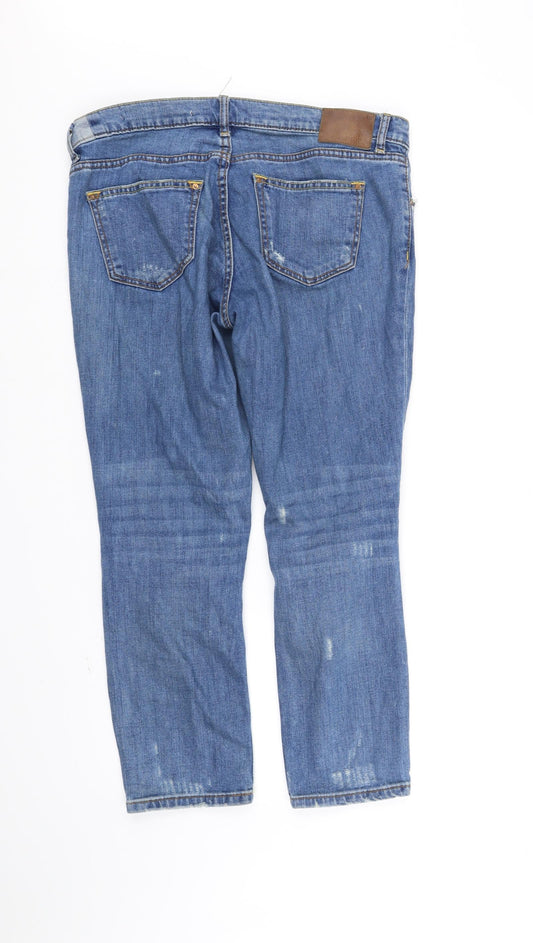 Zara Womens Blue Straight Jeans Size M L25 in