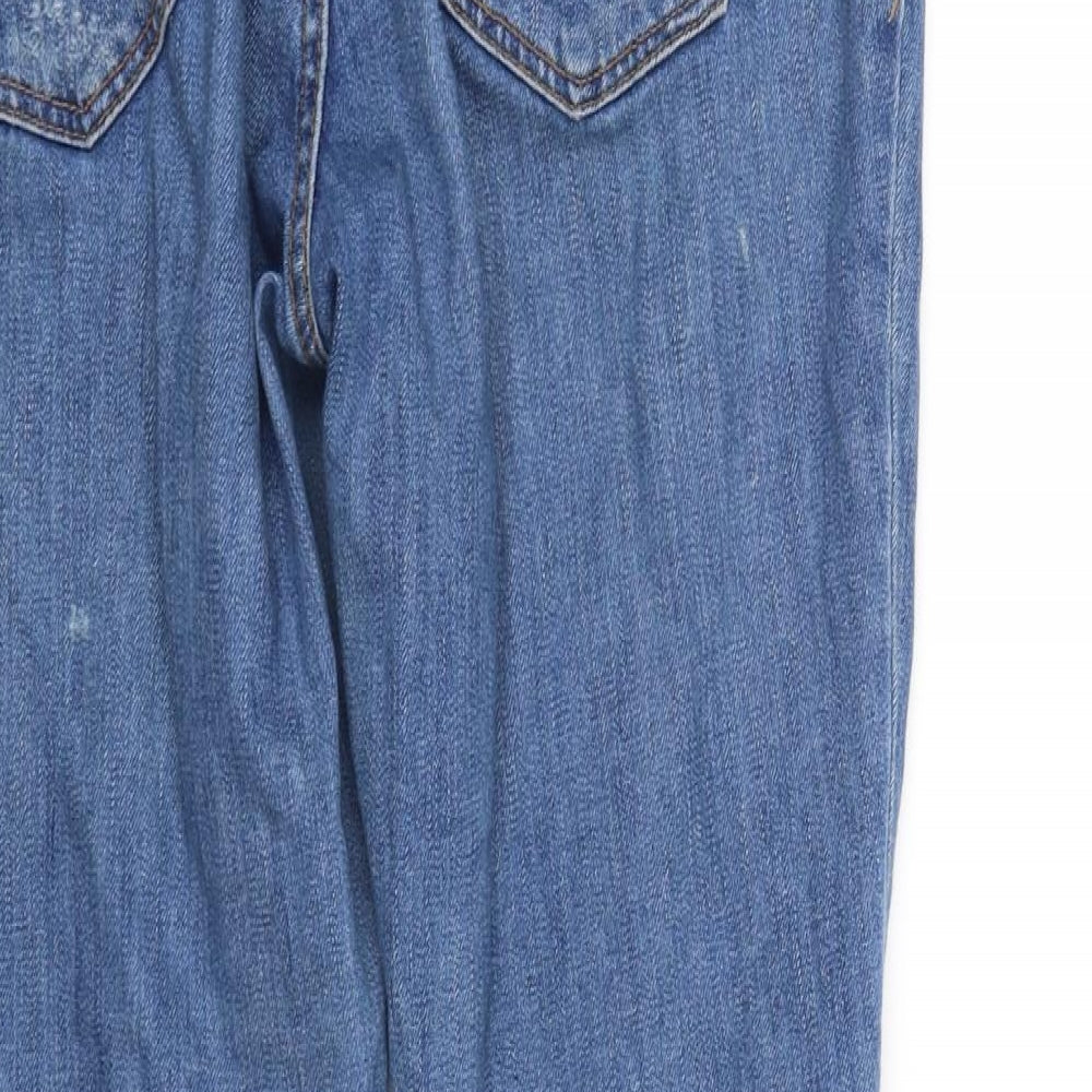 Zara Womens Blue Straight Jeans Size M L25 in