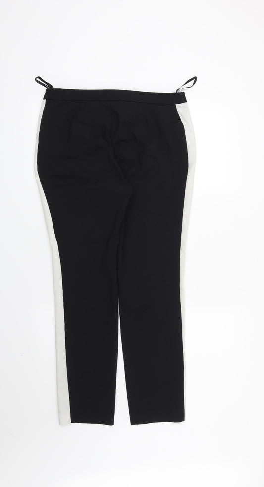 Primark Womens Black Striped Trousers Size 12 L27 in