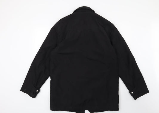 Mens UK Size S Preworn Black Overcoat