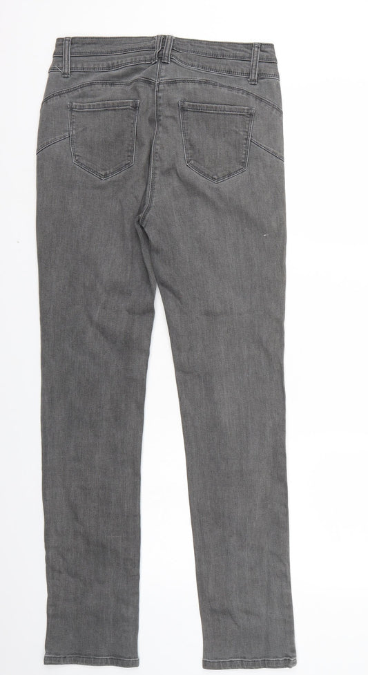 Preworn Womens Grey Straight Jeans Size 39 in L31 in