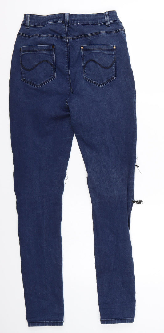 Peacocks Womens Blue Skinny Jeans Size 10 L29 in