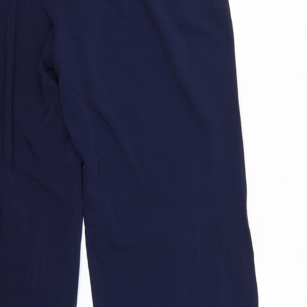 Womens UK Size 12 Marks and Spencer Regular Fit Cropped Blue Trousers