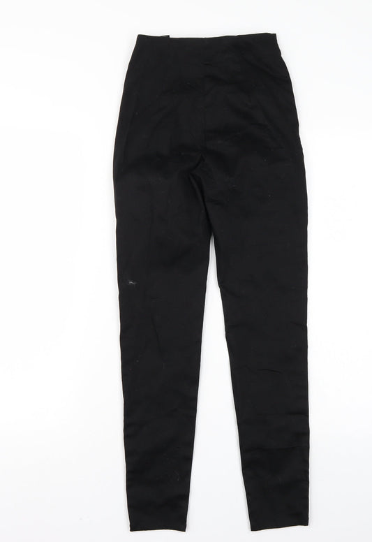 Womens UK Size 4 H&M Regular Fit Black Trousers