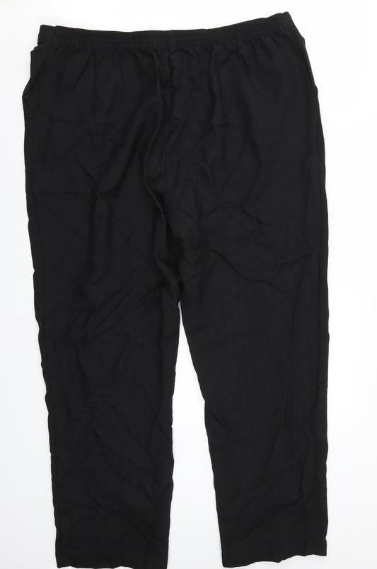 Womens UK Size 18 Marks and Spencer Regular Fit Black Trousers
