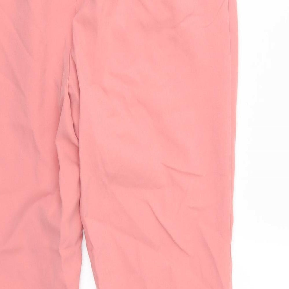 Womens UK Size 14 Papaya Regular Fit Pink Trousers