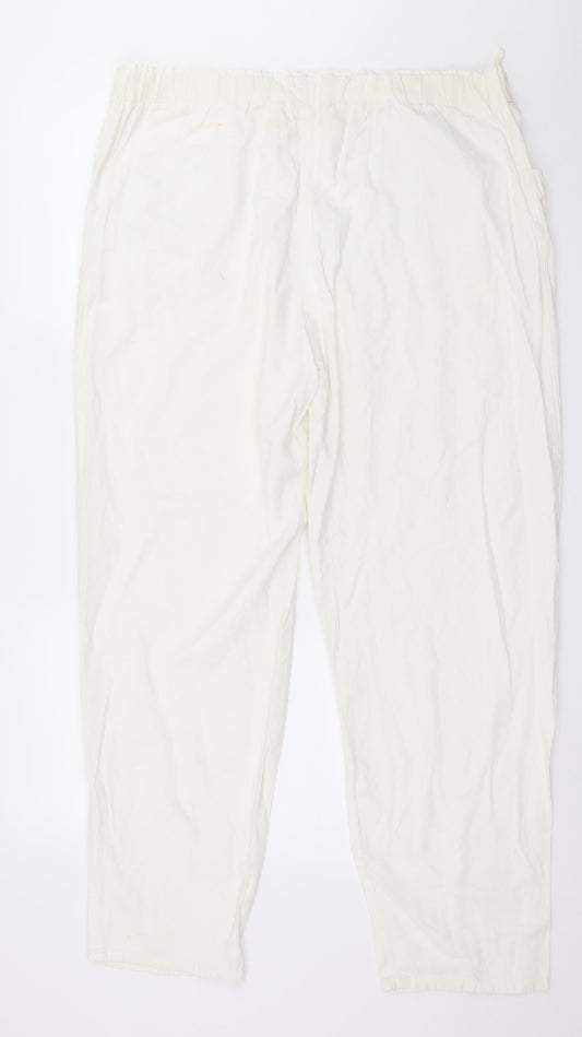 Preworn Womens White Trousers Size L L28 in