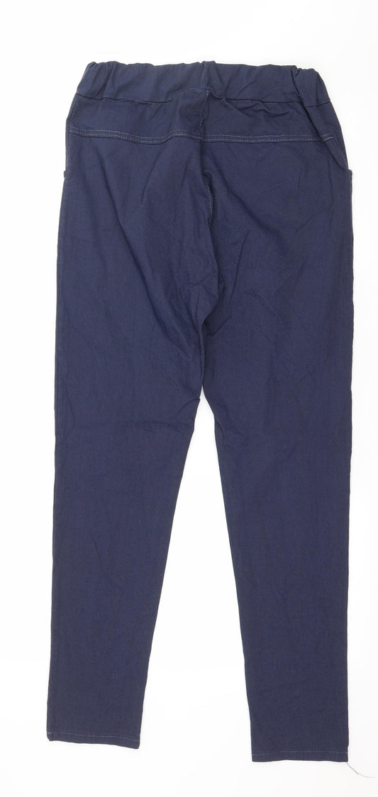 Womens UK Size 10 Preworn Regular Fit Blue Trousers