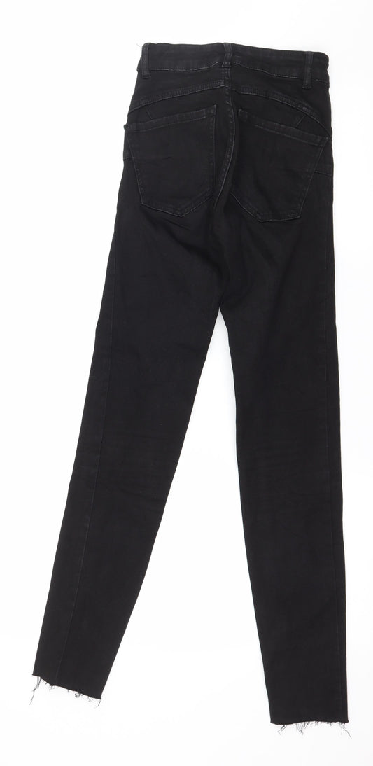 Denim & Co. Womens Black Denim Skinny Jeans Size 8 L28 in