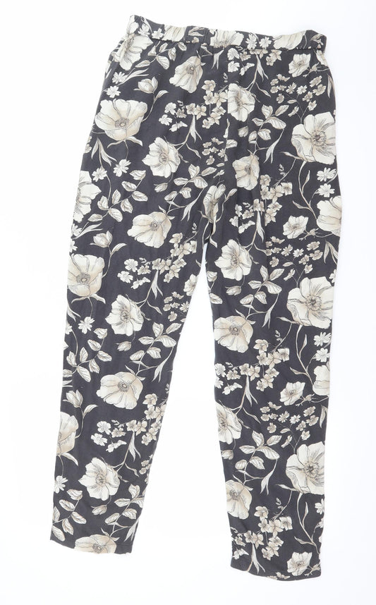 George Womens Green Floral Trousers Size 12 L27 in