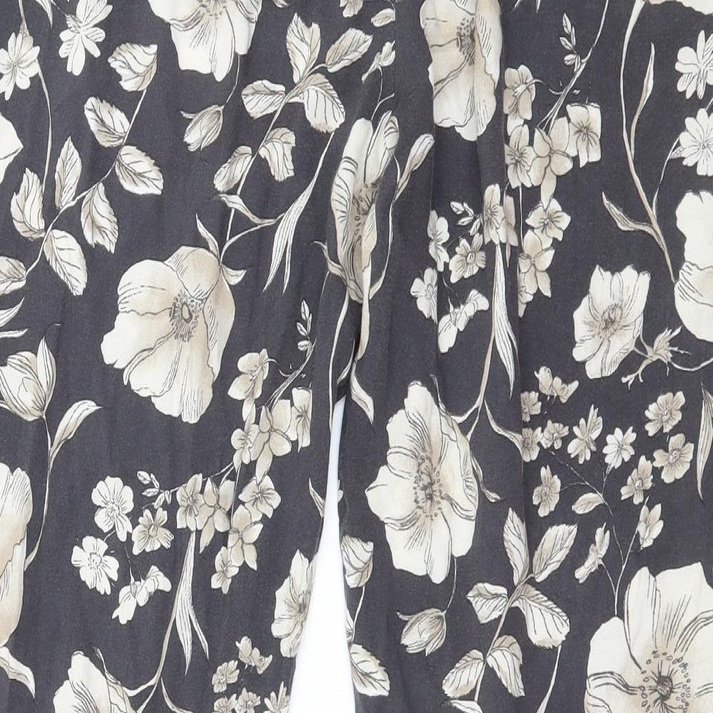 George Womens Green Floral Trousers Size 12 L27 in