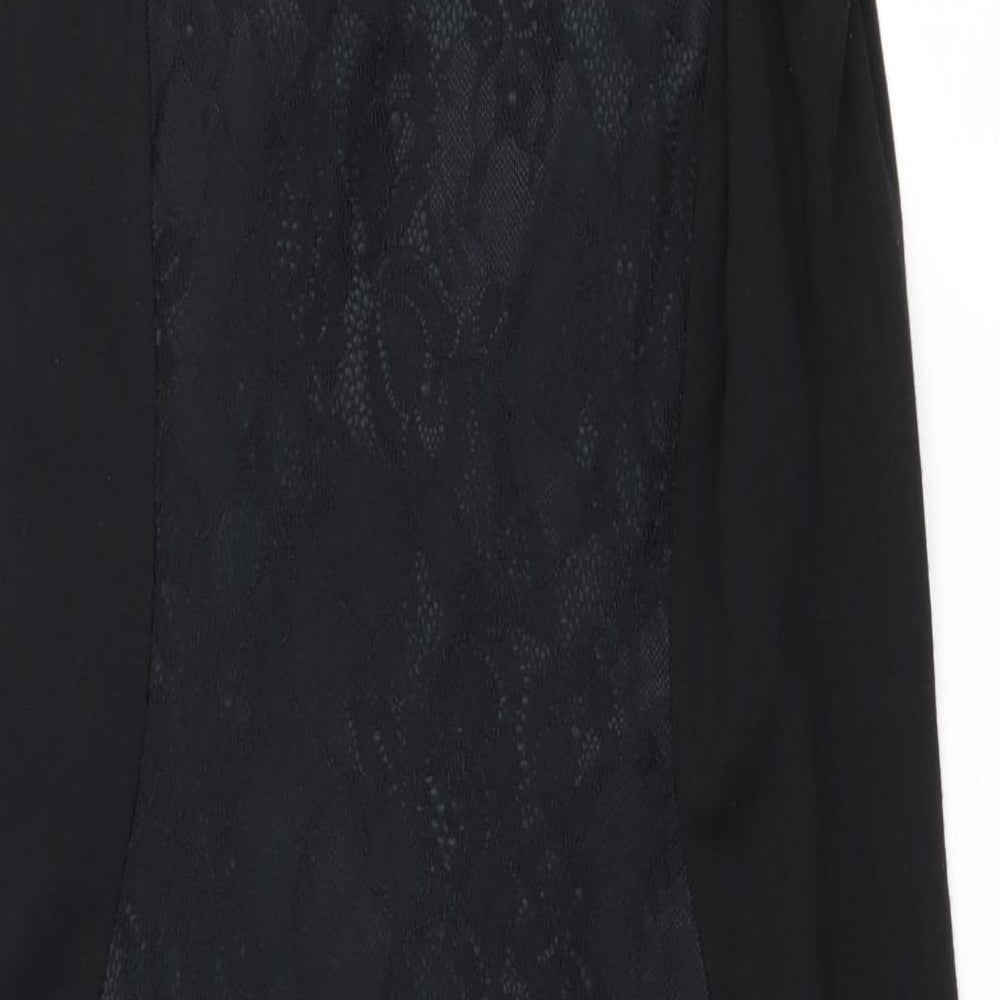 George Womens Black Batik Jersey A-Line Size 12