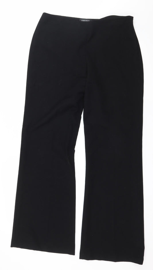 Womens UK Size 12 Papaya Regular Fit Black Trousers