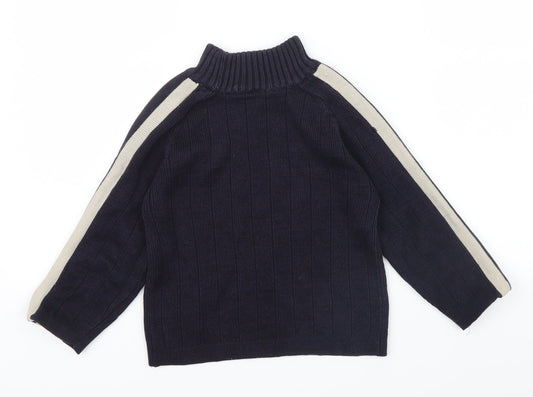BHS Boys Blue Striped Pullover Jumper Size 6 Years