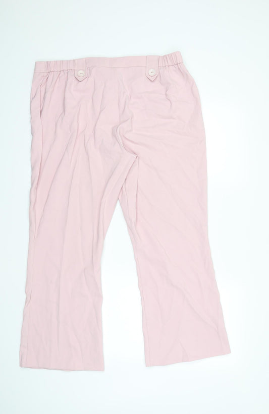 Womens UK Size 22 Agenda Regular Fit Pink Trousers