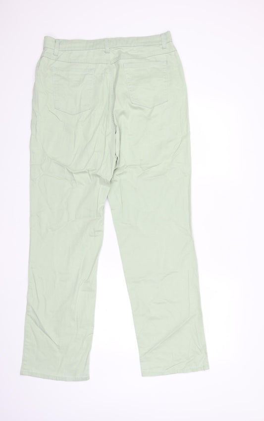 Womens UK Size 16 Marks and Spencer Regular Fit Tapered Green Jeans